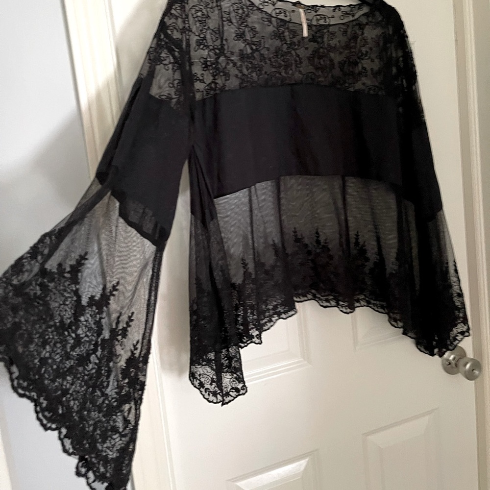 Free people sheer black top